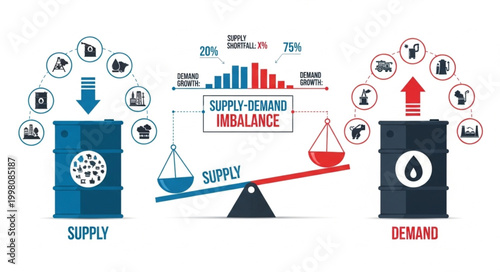 Canvastavla Oil Supply and Demand Imbalance Infographic.