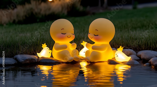 Silicone night light, cartoon doll, zodiac snake shape, cute chubby body, playful smile, warm