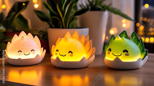 Silicone night light, cartoon doll, zodiac snake shape, cute chubby body, playful smile, warm