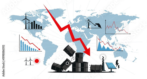 Global economic recession impacting oil industry and renewable energy sectors.