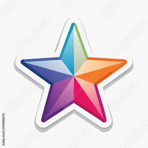 Colorful Star Icon with Gradient Colors