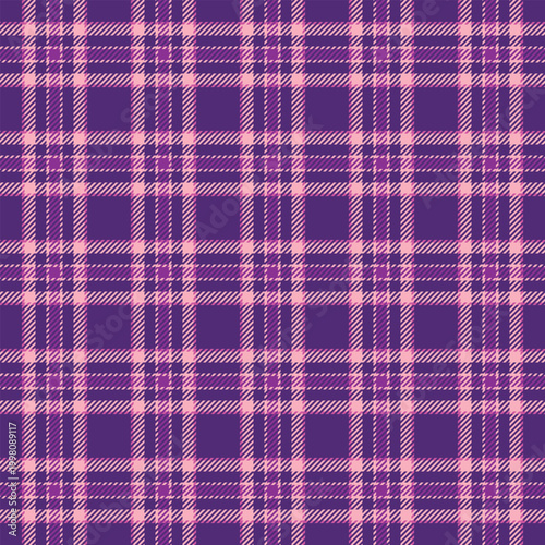 Hobby vector check plaid, bandanna tartan fabric texture. King pattern background textile seamless in violet and light pink colors.