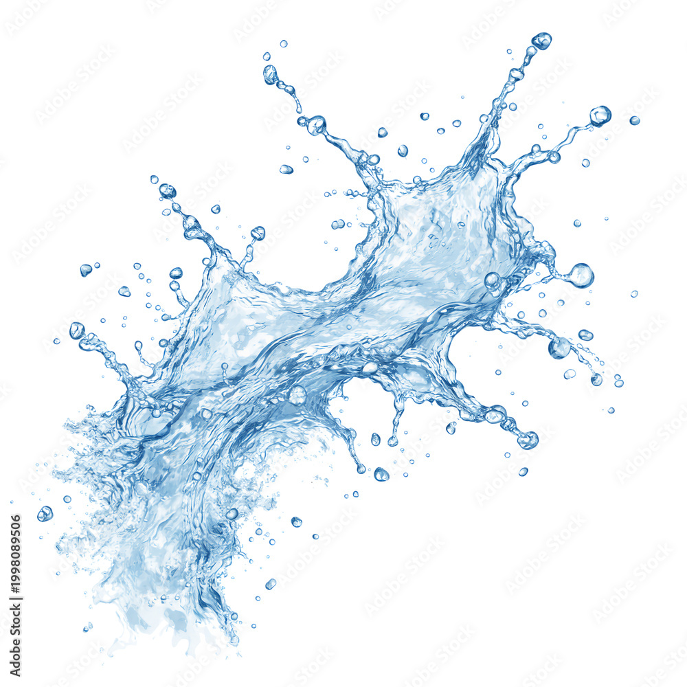 Obraz premium Water splash isolated on white background
