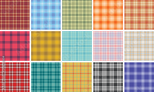 Plaid pack ideal for exclusive sewing projects and small business fashion lines. Seamless vectors suit custom apparel, scarves, and digital presentation mockups.