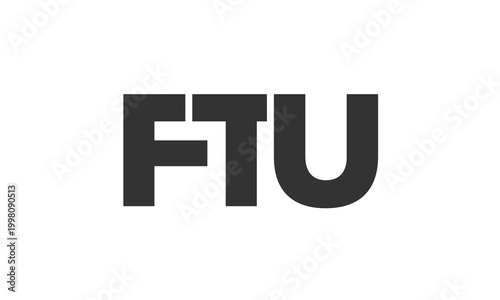 FTU logo design template with strong and modern bold text. Initial based vector logotype featuring simple and minimal typography. Trendy company identity.