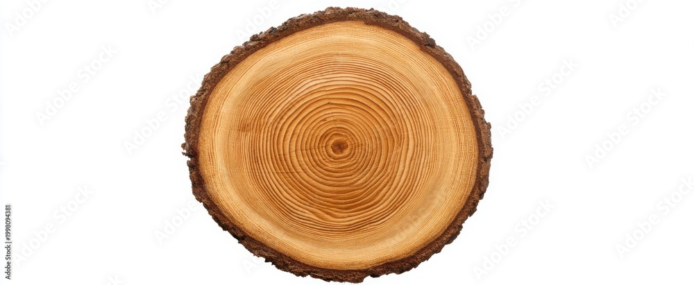 Fototapeta premium Birch log cross section showcasing natural wood grain and growth rings for botanical themes.