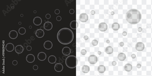 Water Bubble Overlay Texture Transparent Background Effect
