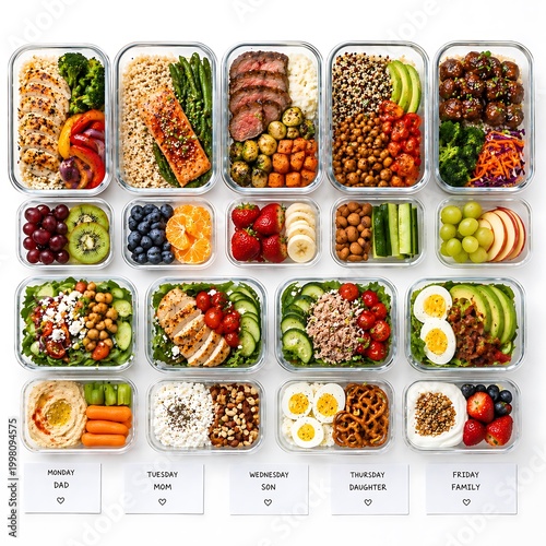 Family Meal Prep Boxes – Weekly Healthy Diet Concept