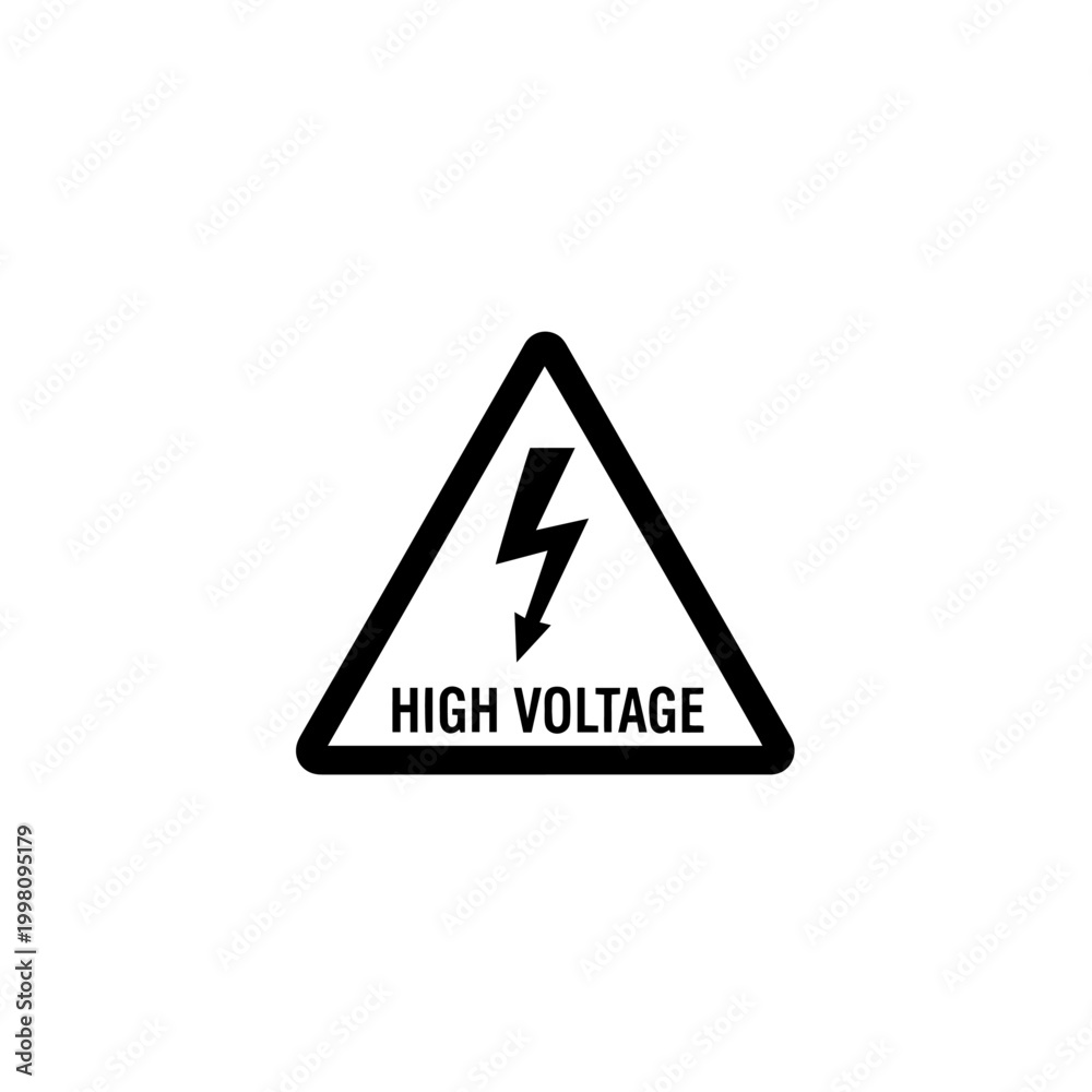 Obraz premium Danger High Voltage Sign Minimal Safety Icon Vector