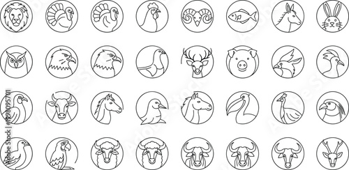 Crab Icon Set Featuring Silhouette Illustrations of Crabs for Marine, Wildlife, and Ocean Themes