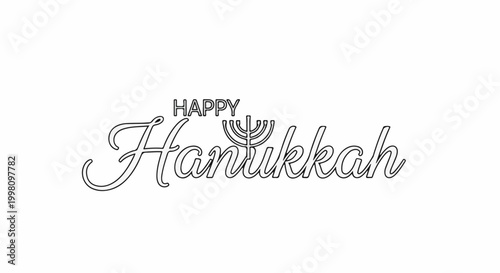 Festive Hanukkah greeting with a menorah emblem