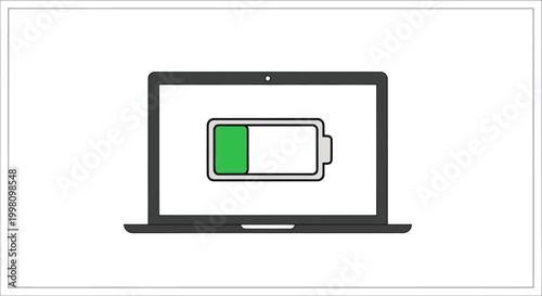 Laptop Battery Icon on Screen