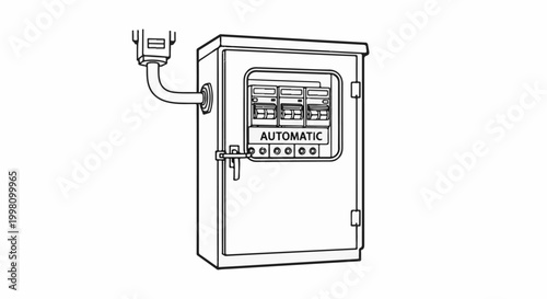 Electrical panel with automatic switches, circuit breakers, and input connector