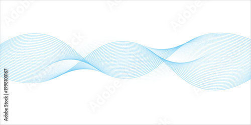 Banner vector futuristic wavy lines flowing smooth curve colorful gradient purple blue on white background