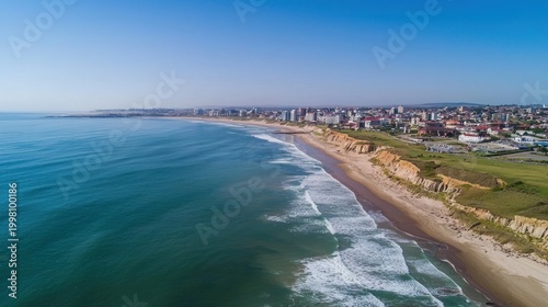 A scenic view of the Port Elizabeth coastline, with cliffs and beaches stretching out under a clear sky.