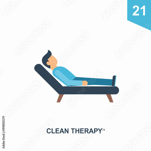 Man lying on therapy couch relaxing.