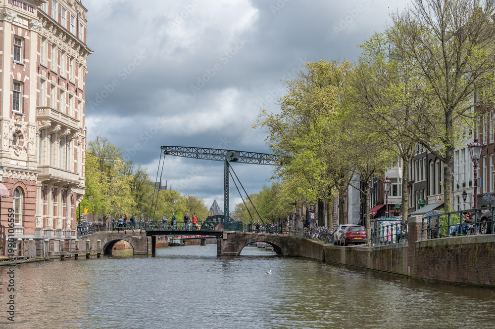 Obraz premium canal view in amsterdam, neatherlands