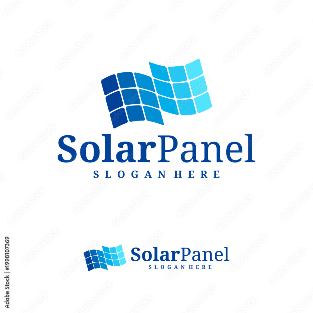 Obraz premium Solar panel logo vector template, Creative solar panel icon of natural energy design logo concepts
