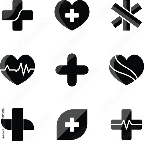 love and pius icon set of  a vector or illustrator design