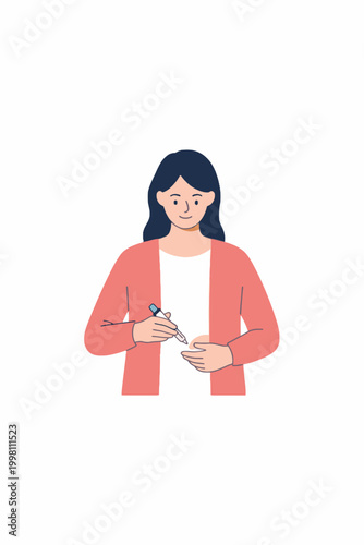 Woman injecting insulin into abdomen for diabetes treatment