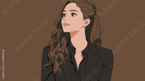 Elegant female professional character illustration
