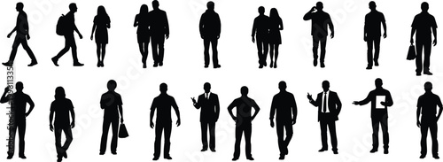 Here is the professional metadata for your third collection, focusing on diverse walking, standing, and interacting silhouettes.