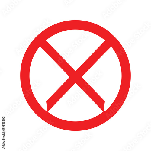 Red cross mark inside a circle symbol representing stop or forbidden action Vector Free Download Red cross mark inside a circle symbol representing stop or forbidden action Vector - GFXLoad