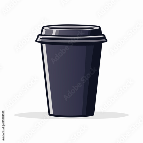 Dark Disposable Coffee Cup with Lid