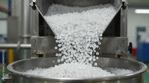 Raw Plastic Pellets in Hopper