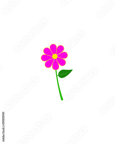 фотографія Iconic vector illustration of a vibrant pink flower, symbolizing nature's beauty