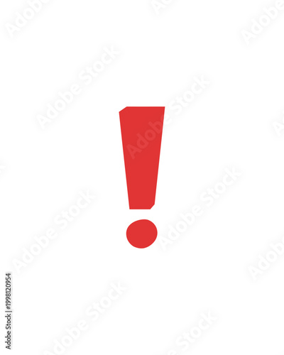 A stark red exclamation mark against a plain white background, symbolizing urgency, warning, or importance