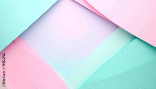 Abstract Geometric Overlapping Paper Layers Pastel Colors.