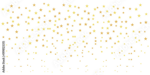 Gold falling down confetti background. Repeated golden dotted glitter pattern. Yellow, orange and golden dots wallpaper. Celebration Christmas, New Year or birthday party repeating backdrop. Vector
