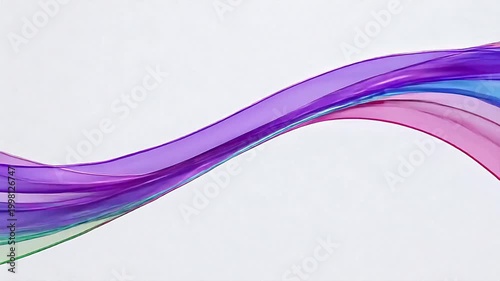 Colorful flowing fabric on white background