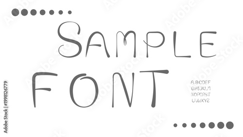 hand writing a to z in upper case letter on white background Typography  creative font, vector illustration