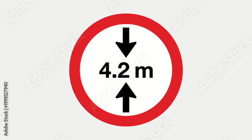 Road sign indicating a maximum height limit of 4.2 meters for vehicles, providing critical information for safe travel on highways and urban routes