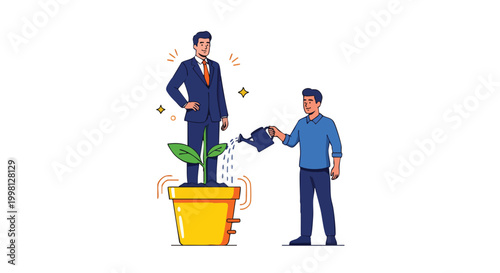 Scalable growth strategy and talent mentorship concept showing executive development for high-growth B2B firms