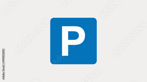 Clear and universal blue square icon with a prominent white 'P' indicating a designated parking area, ideal for transportation signage and digital applications