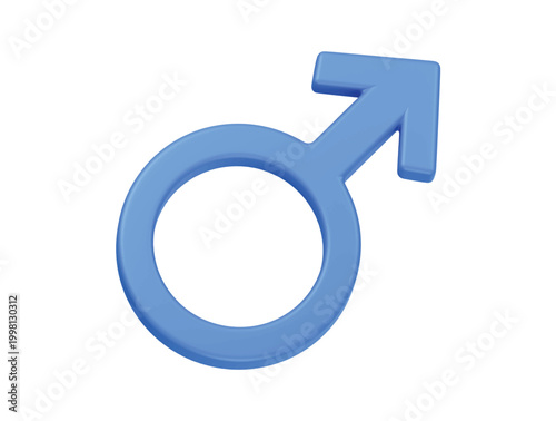 male gender symbol icon 3d render illustration isolated