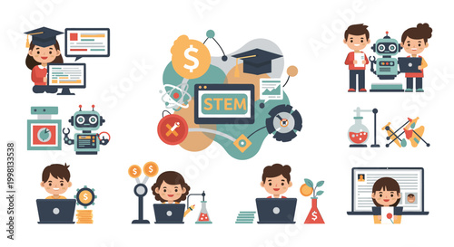 Cheerful student happily using a laptop, conveying a sense of focused learning and potential. Perfect for education, online courses, and digital learn