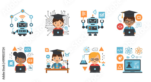 A cheerful young woman diligently works on her laptop, symbolizing innovation, digital literacy, and the future of technology. Perfect for website con