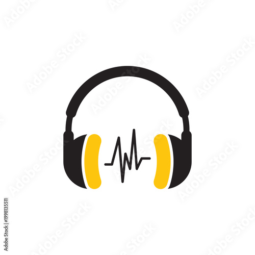 Headphone logo image illustration
