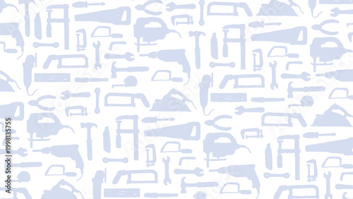 Silhouette carpentry hand tools pattern background