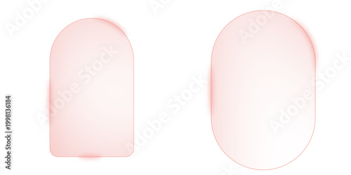 Foto Set of glass screen protector red luminescent aura, for digital ui