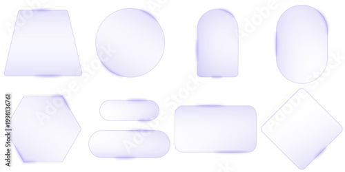 Foto Collection of glass acrylic texture blue luminescent aura, for electronic device
