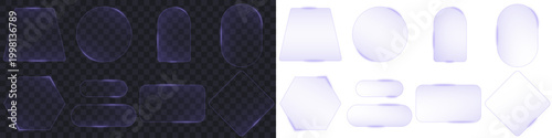 Φωτογραφία Collection of glass plastic film polished glassmorphism style, for electronic device