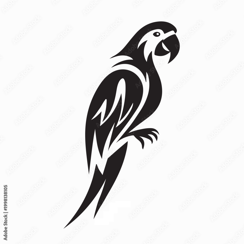 Obraz premium Macaw Bird Icon Simple Logo Vector Illustration On White Background