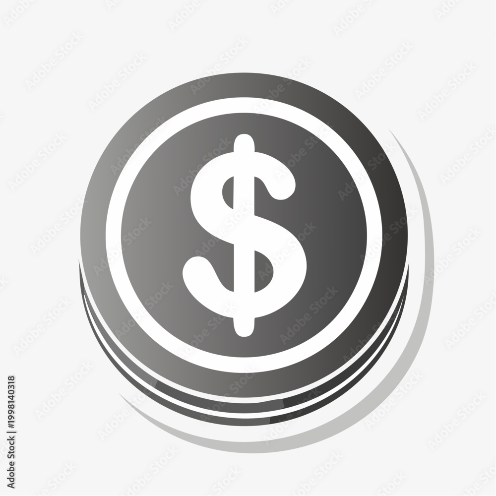 Fototapeta premium Dollar Coin Icon