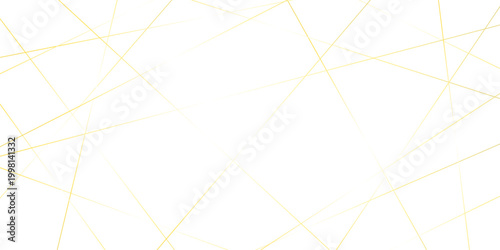 Luxury banner golden geometric lines overlap design. Golden Seamless random chaotic lines on transparent background.