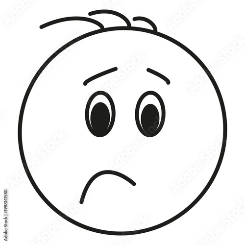 Canvastavla Disappointed face emoticon